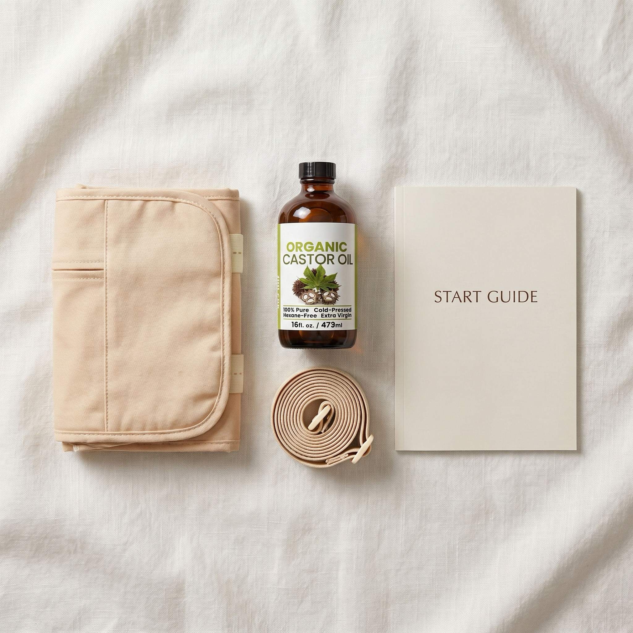 Everything included in the Goldroot castor oil pack kit
